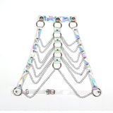 SUBBLIME - 953737 HARNAIS DE POITRINE AVEC ANNEAUX ET CHAÎNES ARGENT TAILLE UNIQUE SUBBLIME FETISH