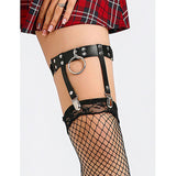 SUBBLIME - 953744 JARRETELLE PUNK EN CUIR AJUSTABLE NOIR TAILLE UNIQUE SUBBLIME FETISH