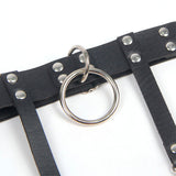 SUBBLIME - 953744 JARRETELLE PUNK EN CUIR AJUSTABLE NOIR TAILLE UNIQUE SUBBLIME FETISH