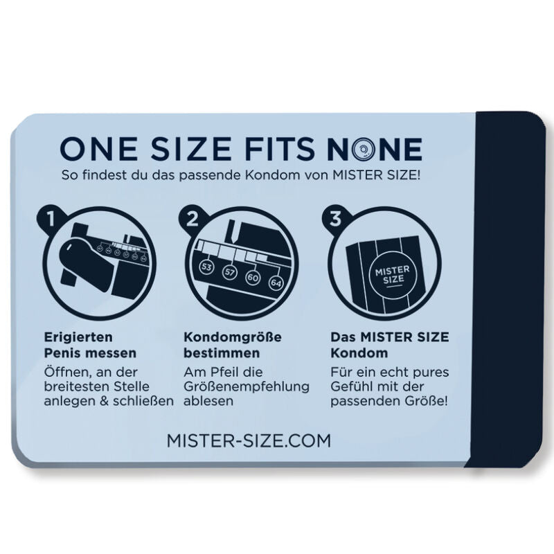 MISTER SIZE - DIMENSIONNEUR DE PRÉSERVATIFS (ALLEMAND) MISTER SIZE