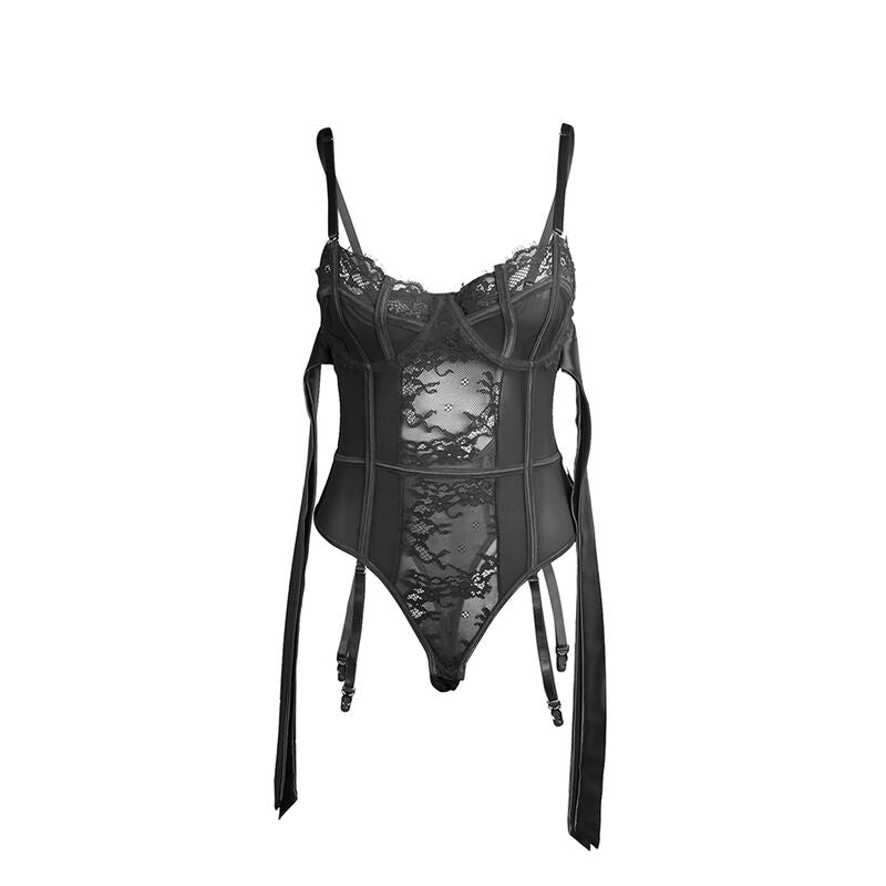 SUBBLIME - 955502 BODY EN DENTELLE AVEC NŒUDS ET JARRETELLES NOIR L/XL SUBBLIME BODIES