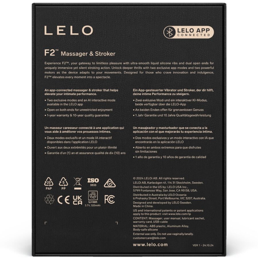 LELO - MASTURBATEUR POUR HOMME F2S™ TEAL ROUGE LELO