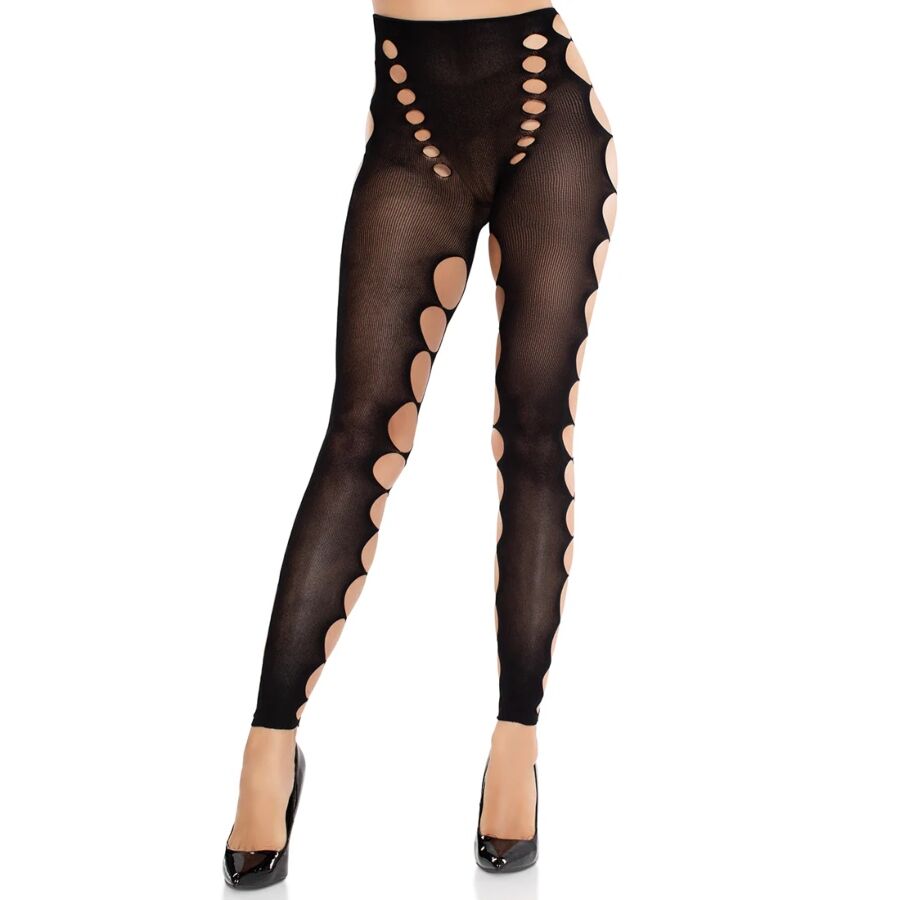 LEG AVENUE - BAS OPAQUES SANS COUTURE AVEC DÉCOUPE AUX PIEDS NOIRS LEG AVENUE HOSIERY