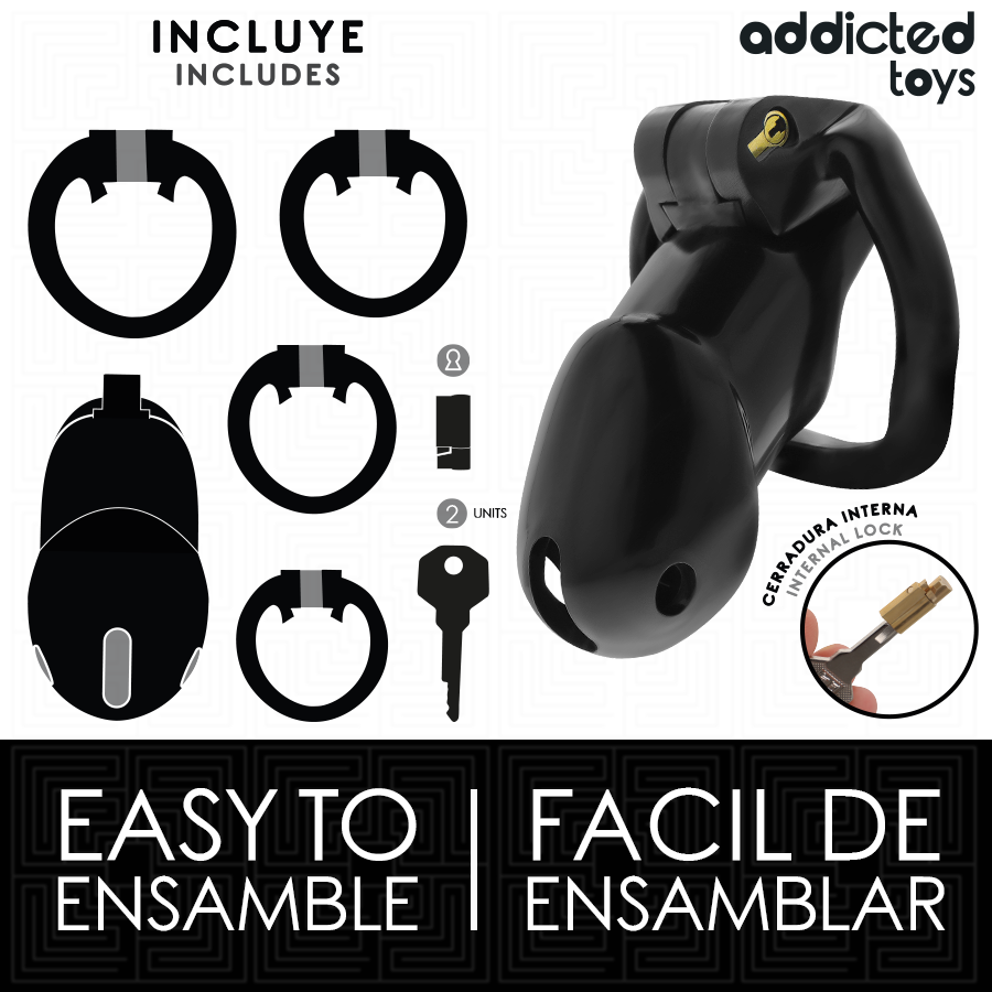 ADDICTED TOYS LOCKED - MINDNIGHT CELL CAGE À PÉNIS TAILLE L ADDICTED TOYS LOCKED