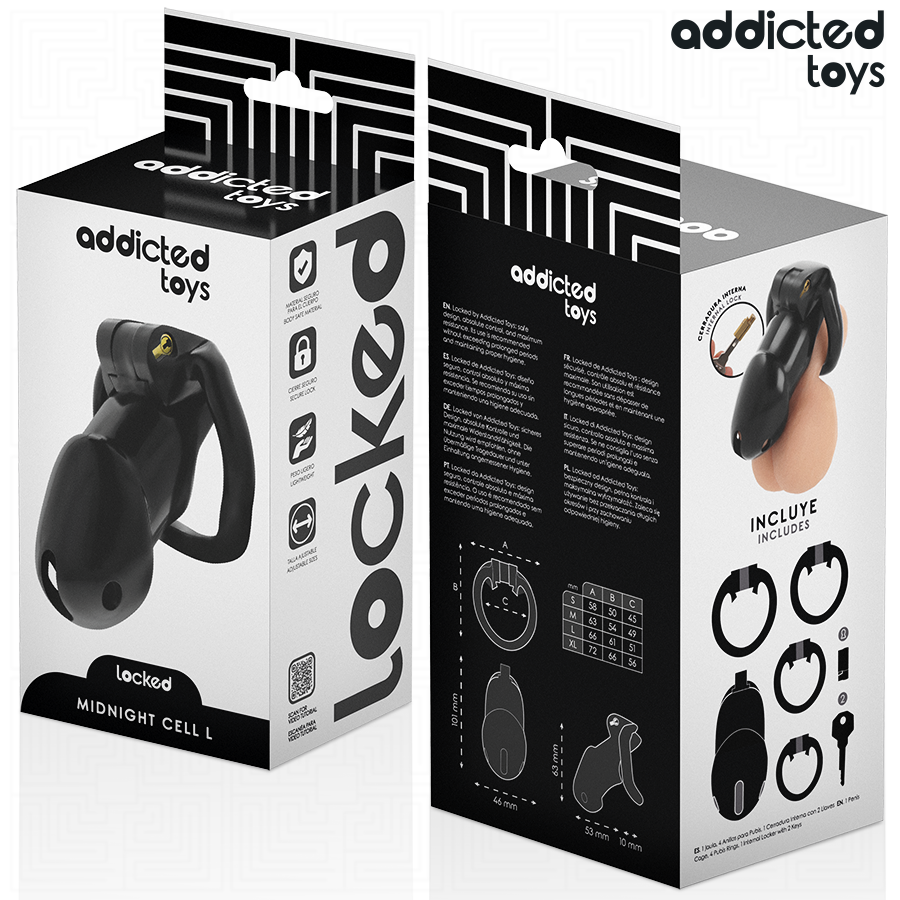 ADDICTED TOYS LOCKED - MINDNIGHT CELL CAGE À PÉNIS TAILLE L ADDICTED TOYS LOCKED