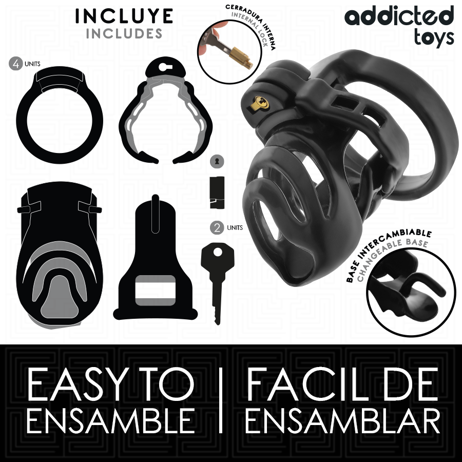 ADDICTED TOYS LOCKED - CAGE À PÉNIS À VERROUILLAGE ÉTERNEL 9 CM ADDICTED TOYS LOCKED