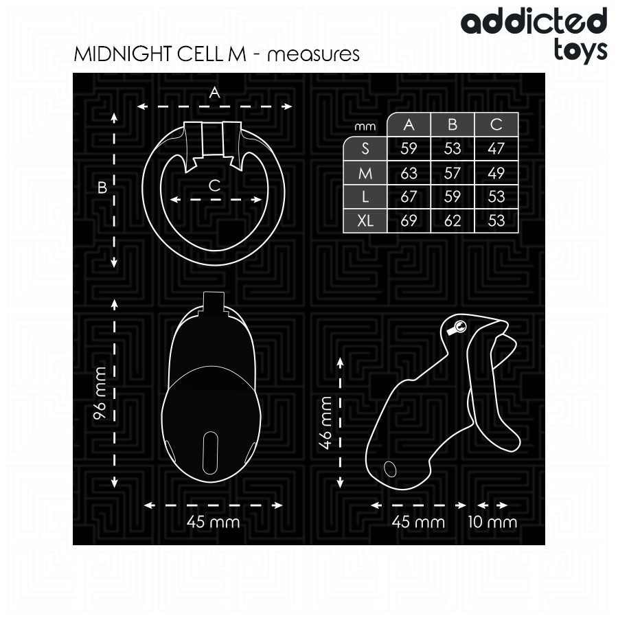 ADDICTED TOYS LOCKED - MINDNIGHT CELL CAGE À PÉNIS TAILLE M ADDICTED TOYS LOCKED