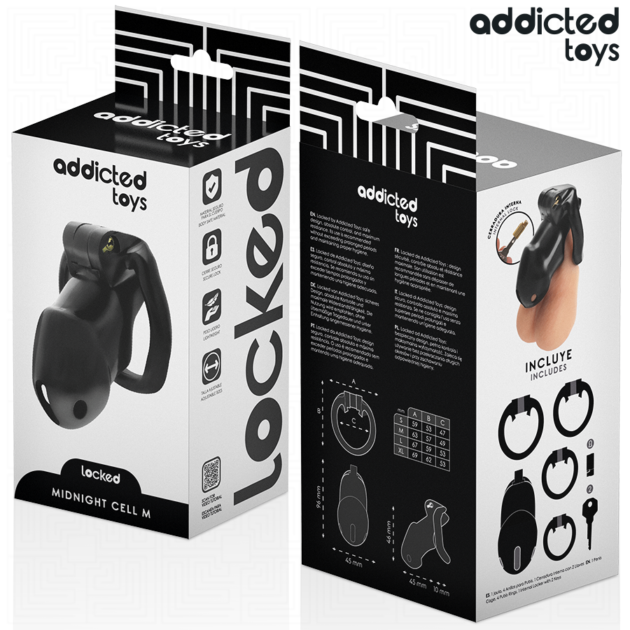 ADDICTED TOYS LOCKED - MINDNIGHT CELL CAGE À PÉNIS TAILLE M ADDICTED TOYS LOCKED