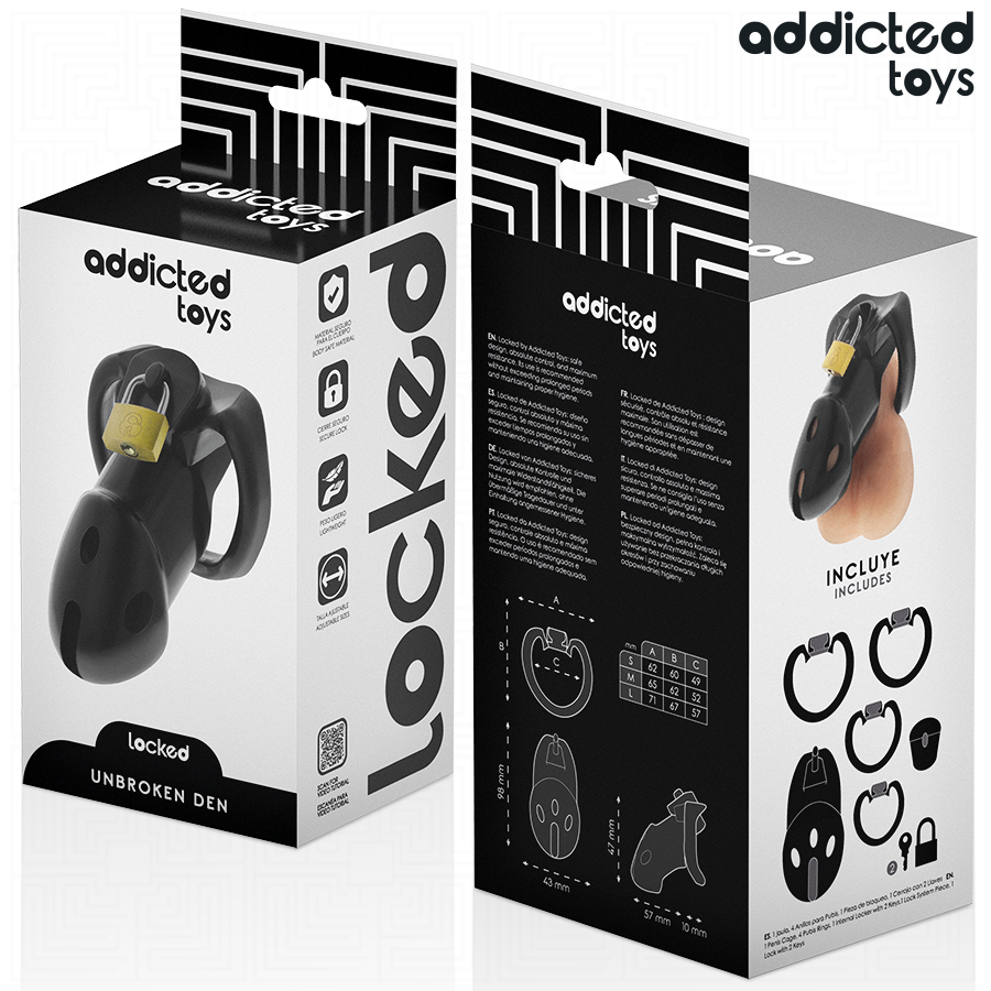 ADDICTED TOYS LOCKED - CAGE À PÉNIS UNBROKEN DEN 9,8 CM ADDICTED TOYS LOCKED