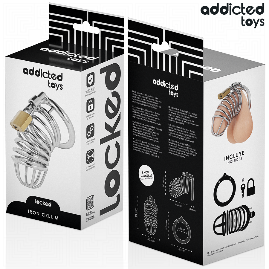 ADDICTED TOYS LOCKED - CAGE À PÉNIS EN MÉTAL IRON CELL TAILLE M ADDICTED TOYS LOCKED