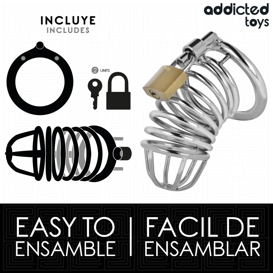ADDICTED TOYS LOCKED - CAGE À PÉNIS EN MÉTAL IRON CELL TAILLE M ADDICTED TOYS LOCKED