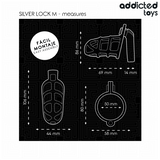 ADDICTED TOYS LOCKED - CAGE À PÉNIS EN MÉTAL AVEC VERROU ARGENT TAILLE M ADDICTED TOYS LOCKED