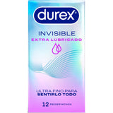 DUREX - PRÉSERVATIFS INVISIBLES EXTRA LUBRIFIÉS 12 UNITÉS DUREX CONDOMS