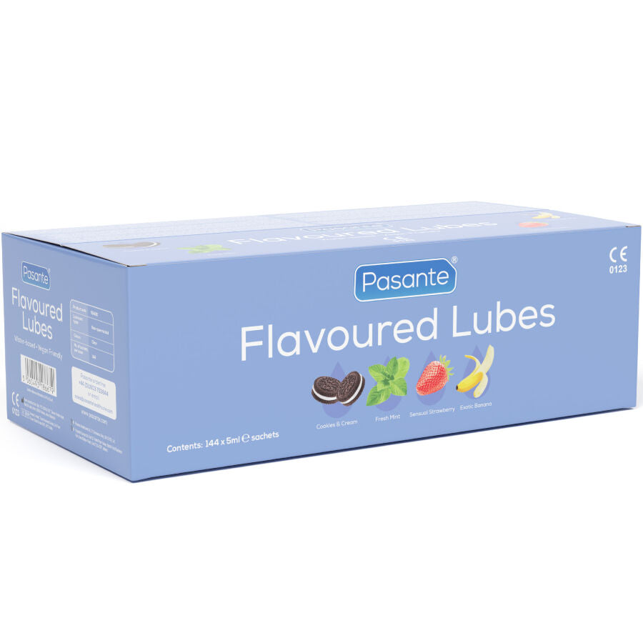 PASANTE - BOÎTE DE LUBRIFIANTS AROMATISÉS 144 UNITÉS 5 ML PASANTE