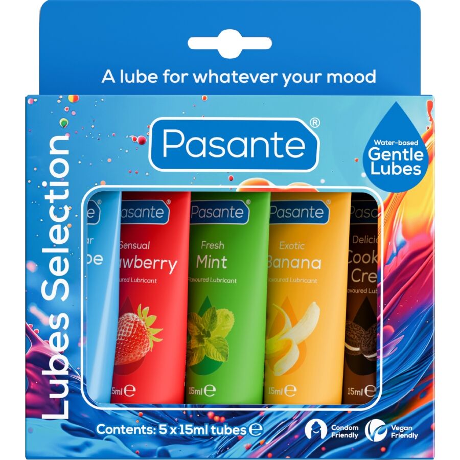 PASANTE - PACK LUBRIFIANTS SAVEURS ASSORTIES 5 UNITÉS X 15 ML PASANTE