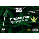 DIABLO GOLOSO - 50 SUCETTES PÉNIS ARÔME CANNABIS