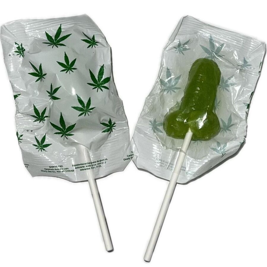 DIABLO GOLOSO - 1 SUCETTE PÉNIS ARÔME CANNABIS