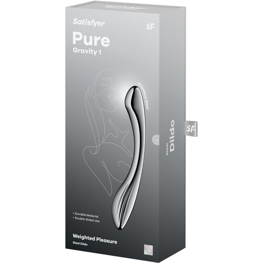 SATISFYER - PURE GRAVITY 1 GODEMICHET DOUBLE EXTRÉMITÉ EN ACIER INOXYDABLE SATISFYER DILDO