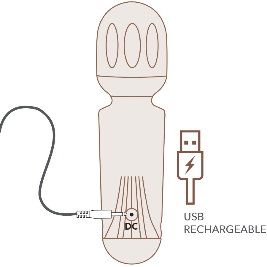 ROCKS-OFF - MINI BAGUETTE RECHARGEABLE 16 FONCTIONS ROSE PIVOINE ROCKS-OFF