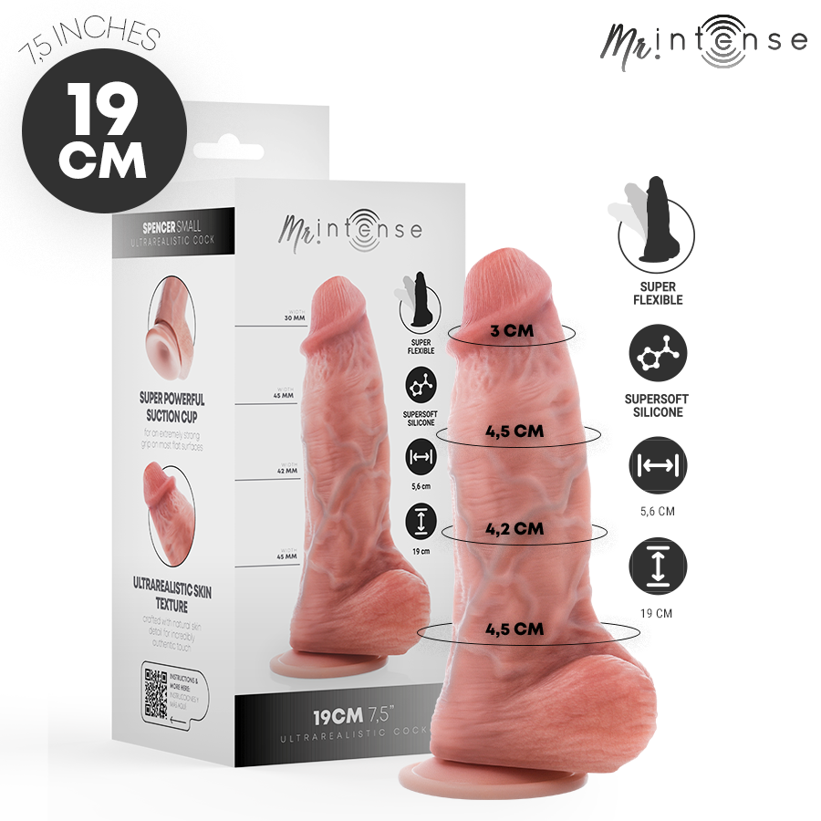 MR INTENSE - PETIT GODEMICHET SPENCER EN SILICONE 19 CM -Ø- 4,5 CM MR. INTENSE DILDOS