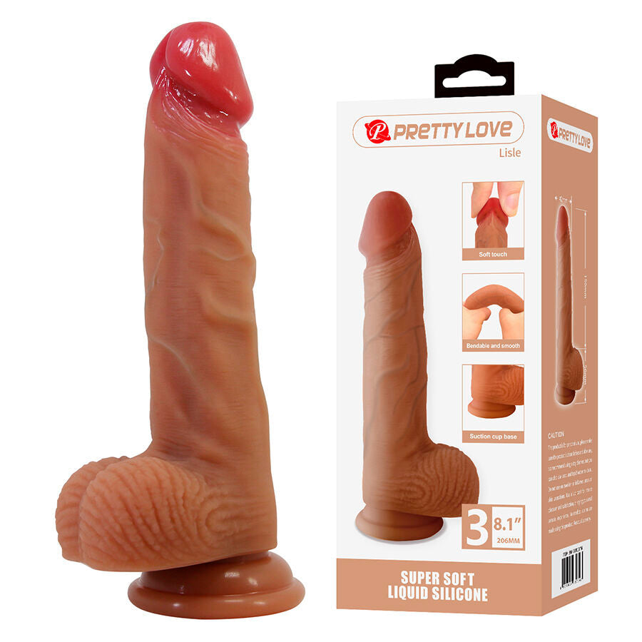 PRETTY LOVE - LISLE GODE RÉALISTE AVEC VENTOUSE 20,6 CM -Ø- 4,2 CM DILDOS