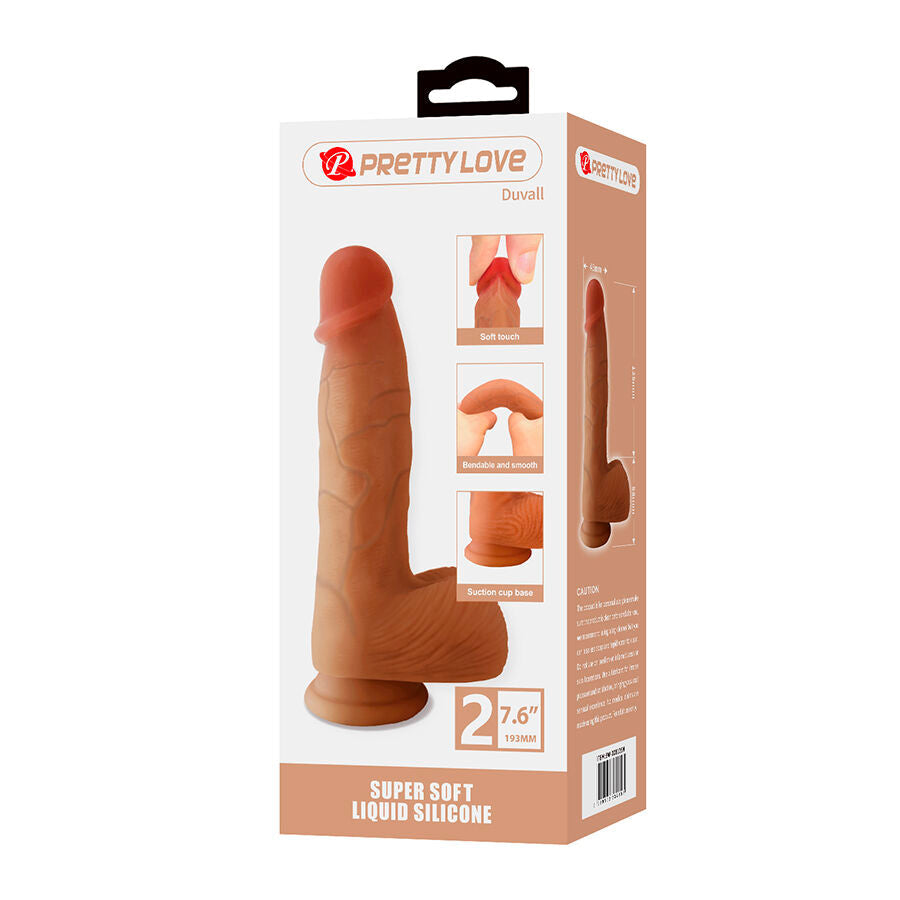 PRETTY LOVE - DUVALL GODEMICHET RÉALISTE AVEC VENTOUSE 19,3 CM -Ø- 4,5 CM DILDOS