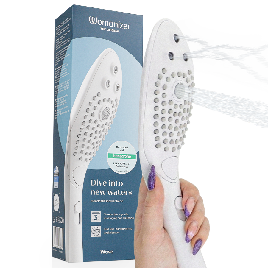 WOMANIZER - POMMEAU DE DOUCHE STIMULANT CLITORIAL WAVE BLANC WOMANIZER