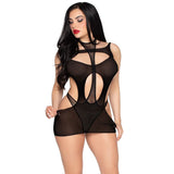 LEG AVENUE - 81680 ROBE MINI OPAQUE ET DÉBARDEUR DOS NU NOIR - TAILLE UNIQUE LEG AVENUE DRESSES