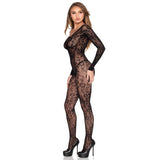 LEG AVENUE - 89366 LINGERIE EN DENTELLE BODYSTOCKING NOIR - TAILLE UNIQUE LEG AVENUE BODYSTOCKINGS