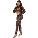 LEG AVENUE - 89373 HAUT COURT EN PYTHON ET COLLANTS SANS PIEDS NOIRS - TAILLE UNIQUE LEG AVENUE SETS