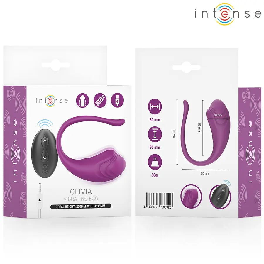 INTENSE - OLIVIA ŒUF VIBRANT PURPLE AVEC TÉLÉCOMMANDE INTENSE REMOTE CONTROL