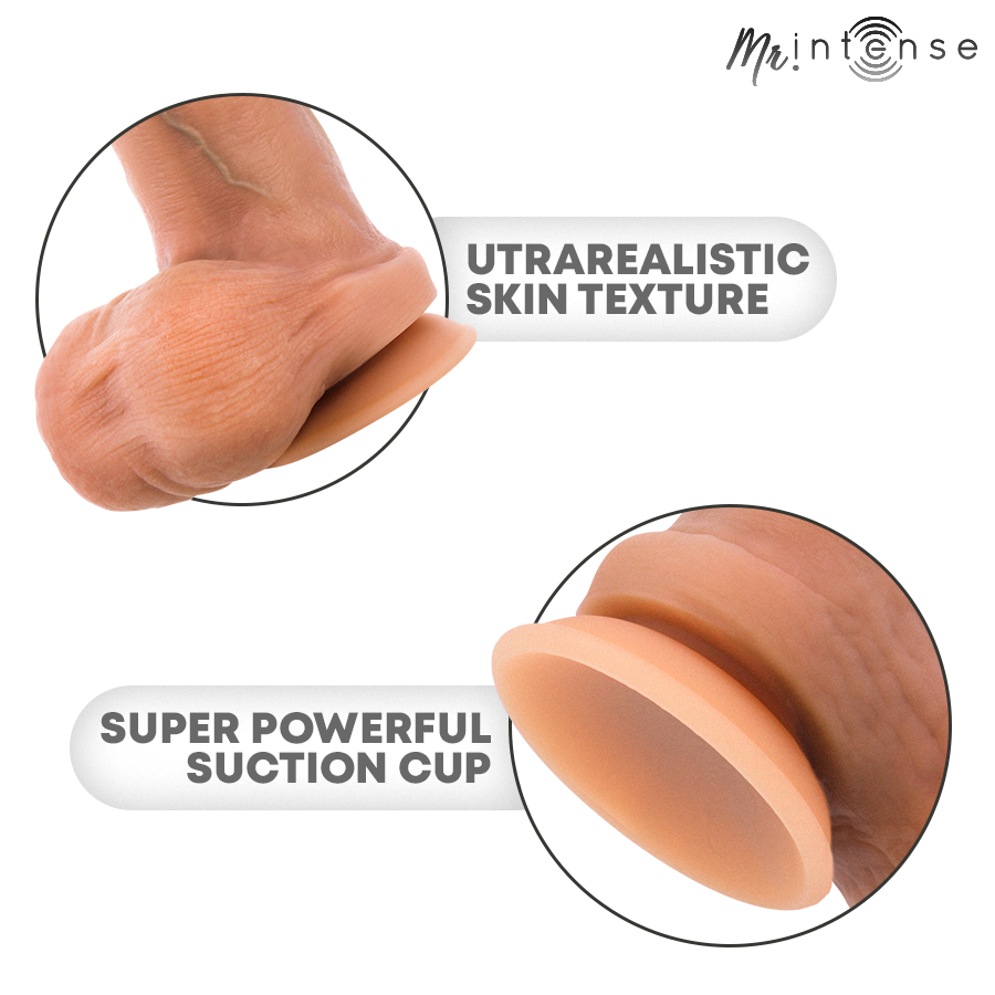 MR INTENSE - BRUCE S GODEMICHET EN SILICONE AVEC TESTICULES 17,8 CM -Ø- 4 CM MR. INTENSE DILDOS