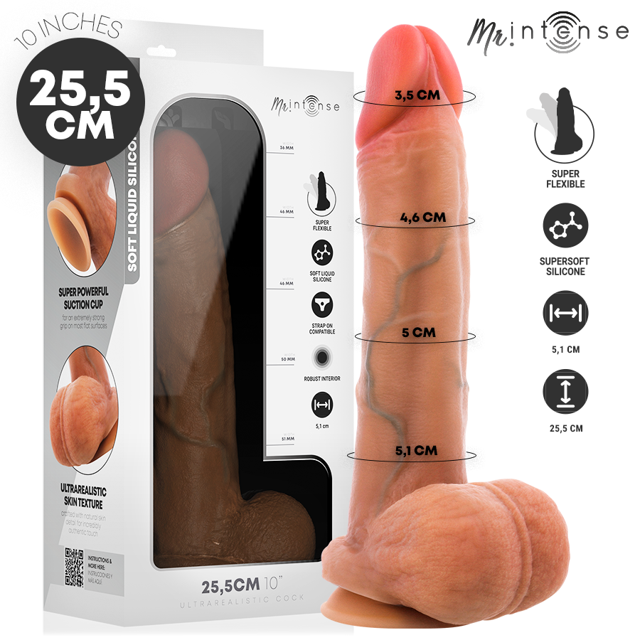 MR INTENSE - GARY XL PÉNIS EN SILICONE ULTRA-RÉALISTE AVEC TESTICULES 25,5 CM -Ø- 5,1 CM MR. INTENSE DILDOS