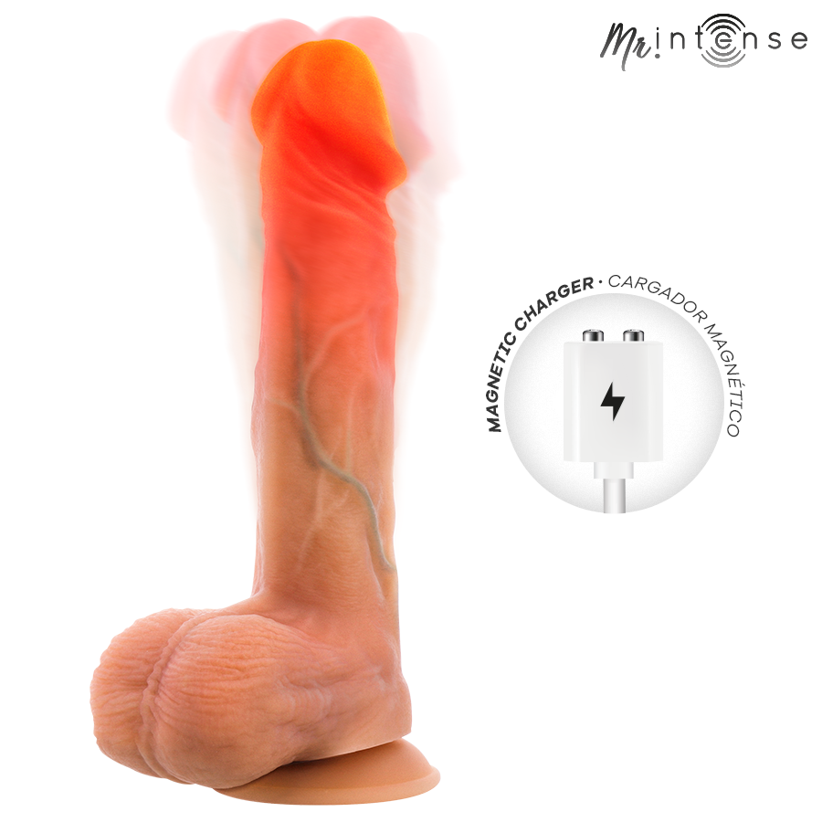 MR INTENSE - LOGAN VIBRATEUR GODEMICHET EN SILICONE AVEC EFFET CHAUFFANT ET TÉLÉCOMMANDE 20 CM -Ø- 4,1 CM MR. INTENSE HIGH TECH