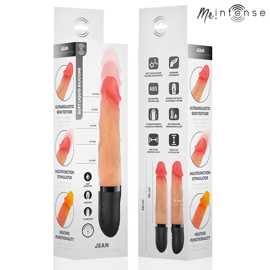 MR INTENSE - JEAN VIBRATEUR HAUT ET BAS EN SILICONE AVEC EFFET CHAUFFANT 24 CM -Ø- 3,8 CM MR. INTENSE HIGH TECH
