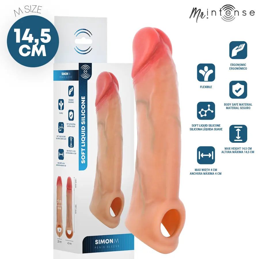 MR INTENSE - SIMON M MANCHON PÉNIS EN SILICONE 14,5 CM -Ø- 4 CM MR. INTENSE PENIS ACCESSORIES