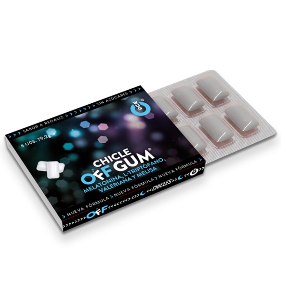 WUG GUM - OFF SANS VALÉRIANE, TRYPTOPHANE, MELURE DE CITRON ET MÉLATONINE 1 X 8 UNITÉS WUG GUM