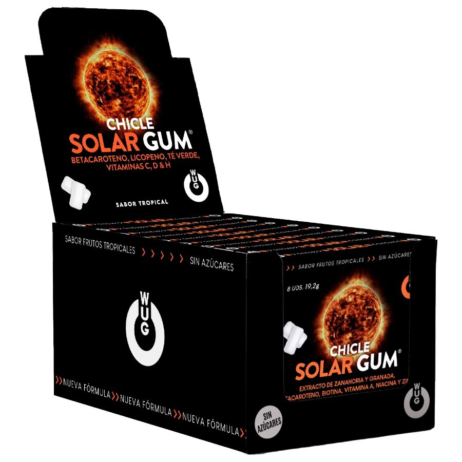 WUG GUM - SOLAR BRONZAGE SOLAIRE À LA GOMME | PRÉSENTOIR 12 X 8 UNITÉS WUG GUM
