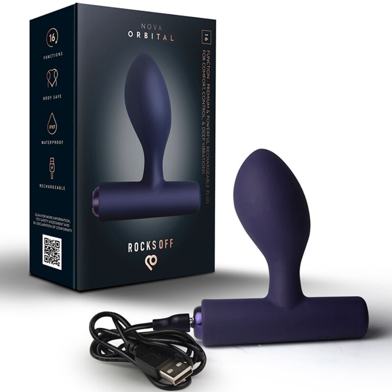 ROCKS-OFF - MINI BAGUETTE RECHARGEABLE 16 FONCTIONS ROSE PIVOINE ROCKS-OFF