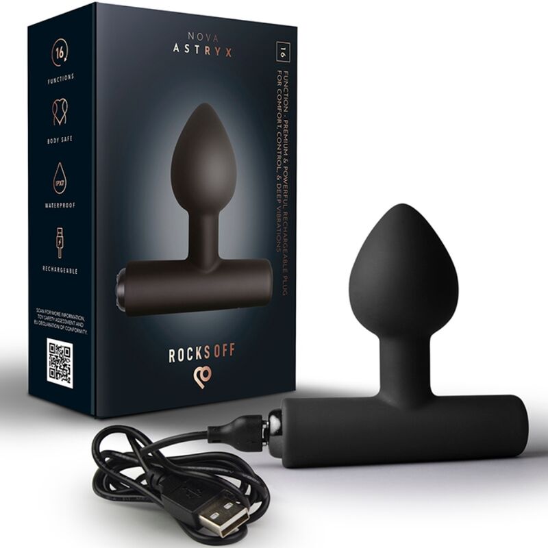 ROCKS-OFF - MINI BAGUETTE RECHARGEABLE 16 FONCTIONS ROSE PIVOINE ROCKS-OFF