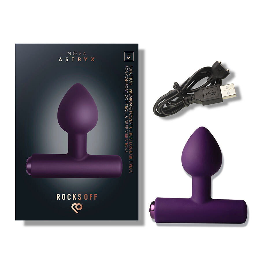 ROCKS-OFF - MINI BAGUETTE RECHARGEABLE 16 FONCTIONS ROSE PIVOINE ROCKS-OFF
