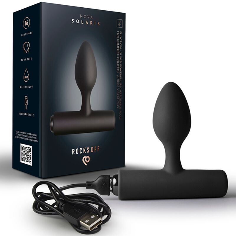 ROCKS-OFF - MINI BAGUETTE RECHARGEABLE 16 FONCTIONS ROSE PIVOINE ROCKS-OFF