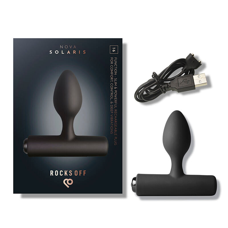 ROCKS-OFF - MINI BAGUETTE RECHARGEABLE 16 FONCTIONS ROSE PIVOINE ROCKS-OFF
