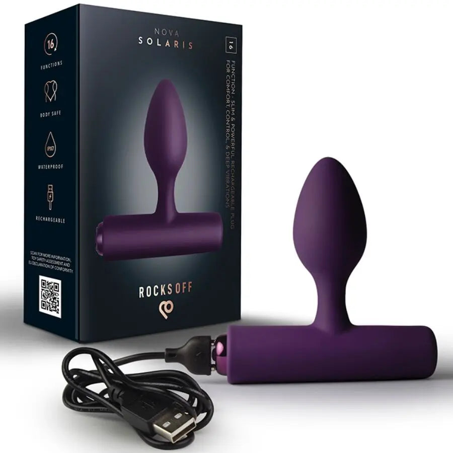 ROCKS-OFF - MINI BAGUETTE RECHARGEABLE 16 FONCTIONS ROSE PIVOINE ROCKS-OFF