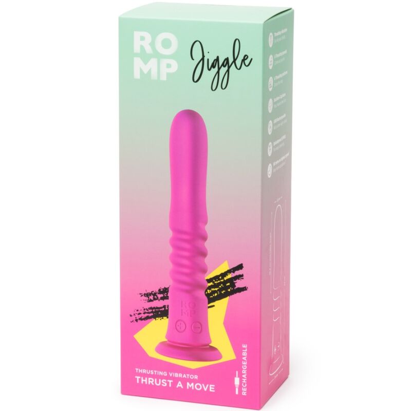 ROMP - JIGGLE VIBRATEUR À VENTOUSE ROSE, AVEC MOUVEMENTS DE HAUT EN BAS ROMP