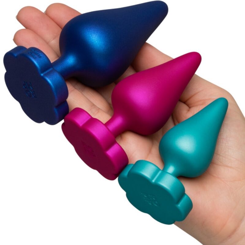ROMP - KIT D'ENTRAÎNEMENT ANAL LUSTER S/M/L AVEC BASE EN FORME DE FLEUR ROMP