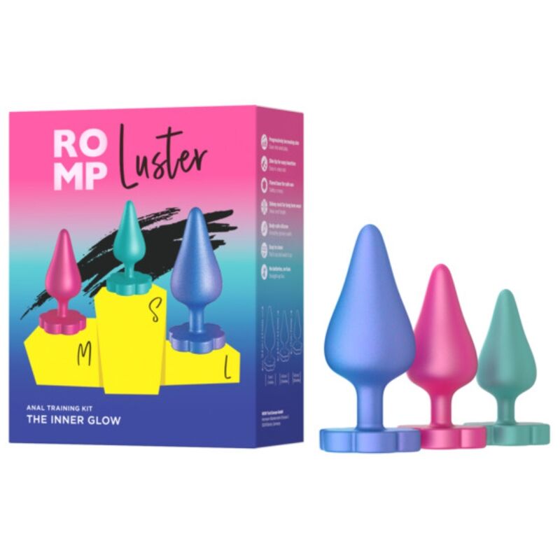ROMP - KIT D'ENTRAÎNEMENT ANAL LUSTER S/M/L AVEC BASE EN FORME DE FLEUR ROMP