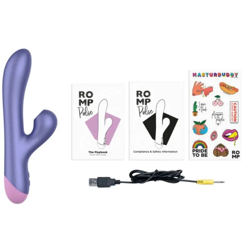 ROMP - PULSE VIBRATEUR DOUBLE POINT G RABBIT BLEU ÉLECTRIQUE ROMP