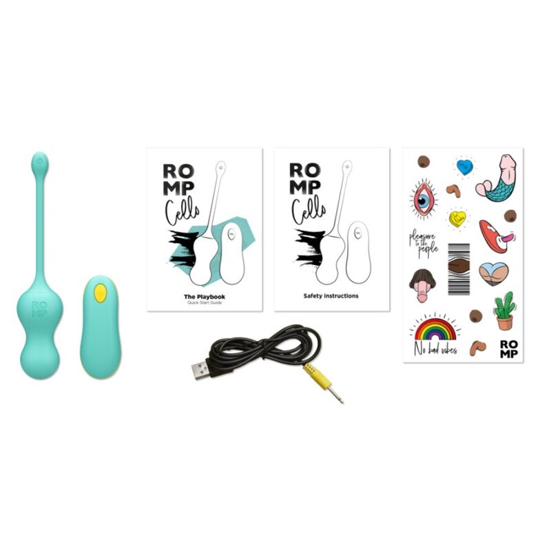 ROMP - CELLO VIBRANT MULTIFONCTION CELLO TURQUOISE AVEC TÉLÉCOMMANDE ROMP