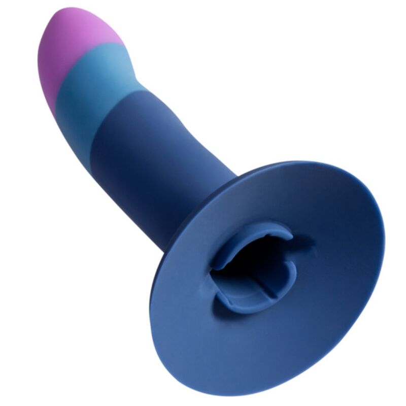 ROMP - PICCOLO GODEMICHET EN SILICONE AVEC VENTOUSE TRICOLORE 14 CM ROMP